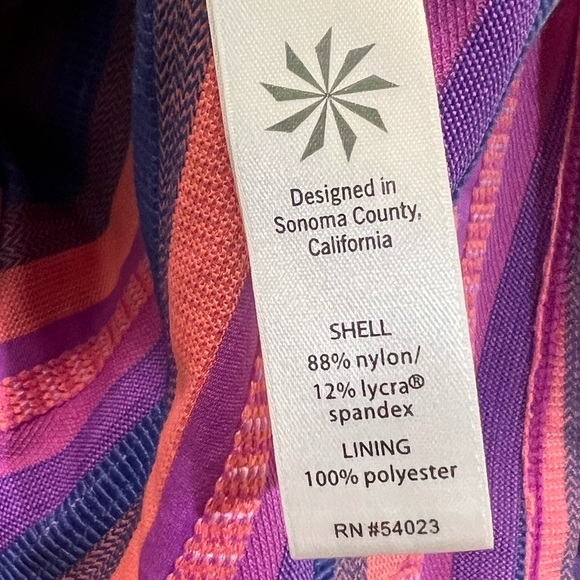 Athleta Tulum T Back Swimsuit Tankini Tank Top Pink Purple - Picture 4 of 6